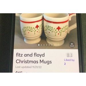 FITZ & FLOYD Christmas Mugs